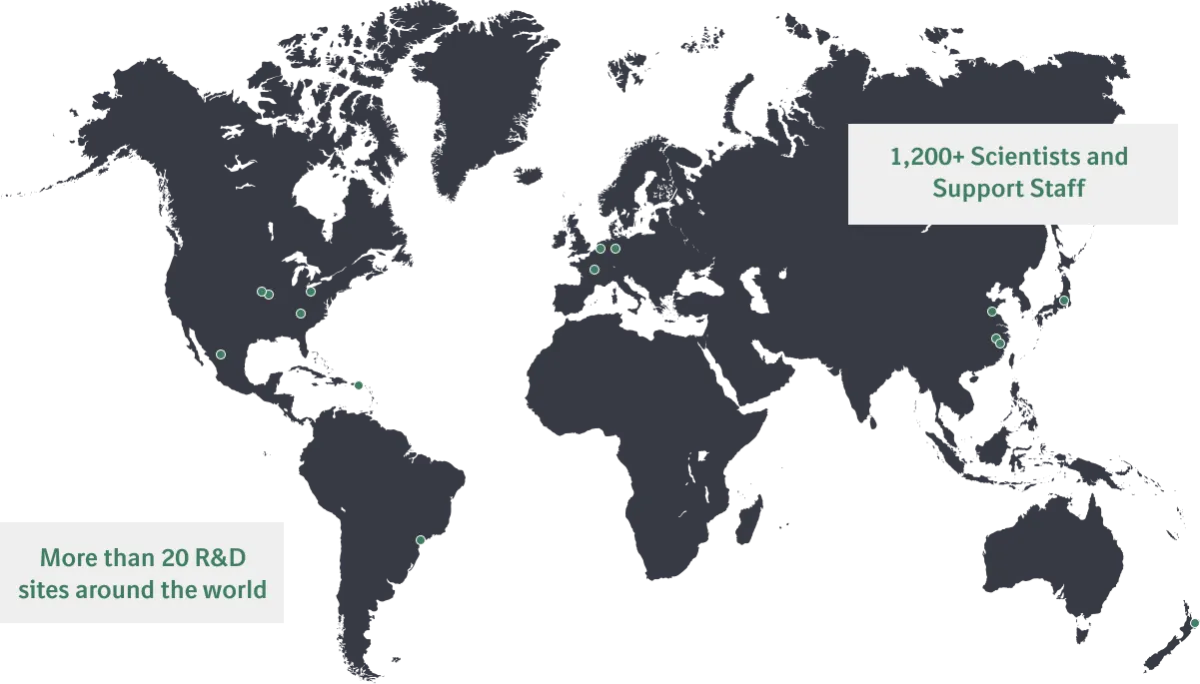 Map with dots for footprint